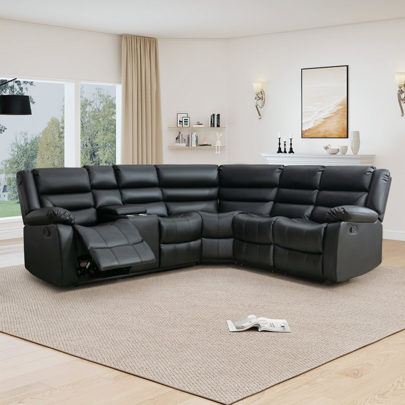 Canapé modulaire inclinable en cuir Vegan 3 pièces Idou