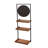 Lorilai Decorative Standing Shelves - Round Mirror - Wood Brown Finish