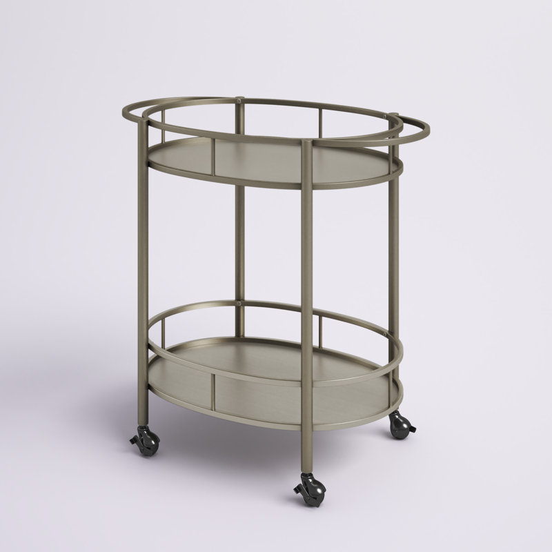 Tornillo Metal Bar Cart, Pewter
