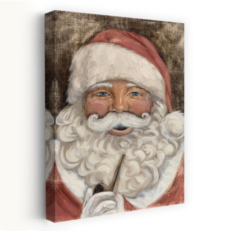 Art rétro hivernal fantaisiste rétro du père Noël, H 24 po x l 16 po
