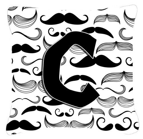 Lettre Moustache Monogram intérieur/extérieur Throw Pillow, 18" H x 18" L x 5.5" D, L