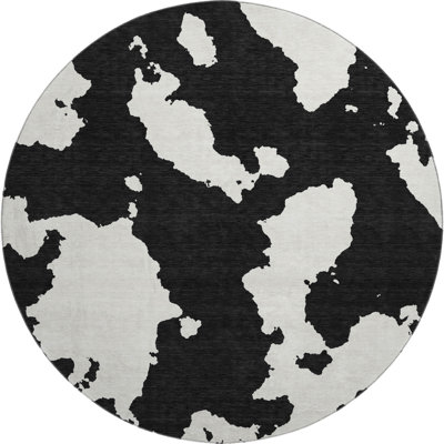 Premium Machine Washable Prisco Black Rug