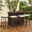 Tabouret de bar d'extérieur Vian, poly rotin, polyester-106426843-106426844-106426847