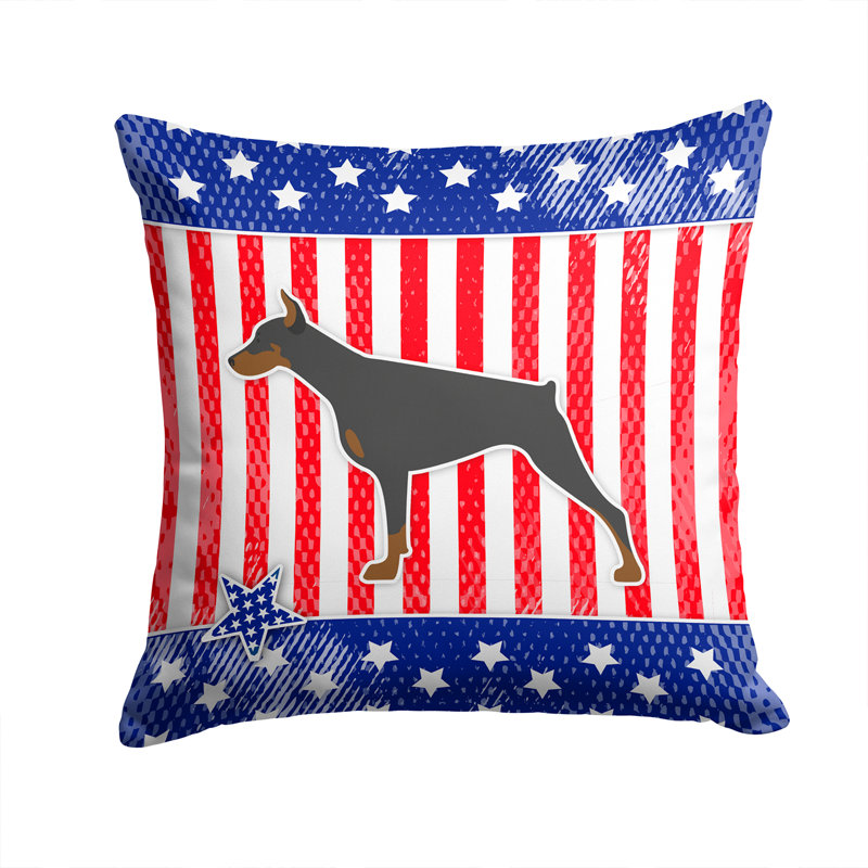 Coussin intérieur/extérieur Patriotic, H 18 po x l 18 po x P 3 po, Bleu / rouge