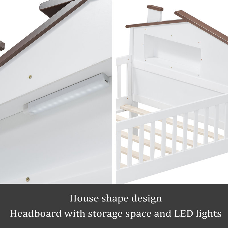 Lit plateforme avec rangement Jenal, Simple, Blanc