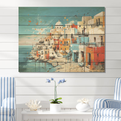 Santorin coloré en Grèce II - Santorin sur bois