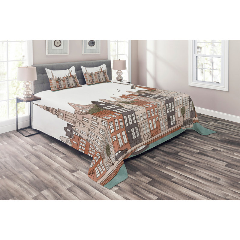 Polyester Coverlet, King Bedspread + 2 Shams