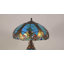 Grande lampe de table vitrail 15,7 pouces Tiffany avec veilleuse