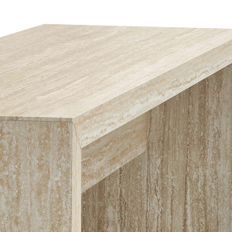 Mirella 53.5” Faux Travertine Bench In Travertine, 18.5" H x 53.5" W x 17" D