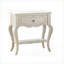 Table de chevet traditionnelle en bois blanc perle avec tiroir & amp; Tablette - Rangement pour chambre à coucher