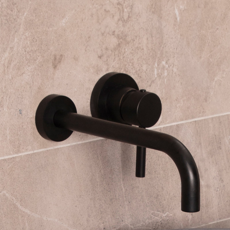 Cigno Wall Mounted Bathroom Faucet, Matte Black
