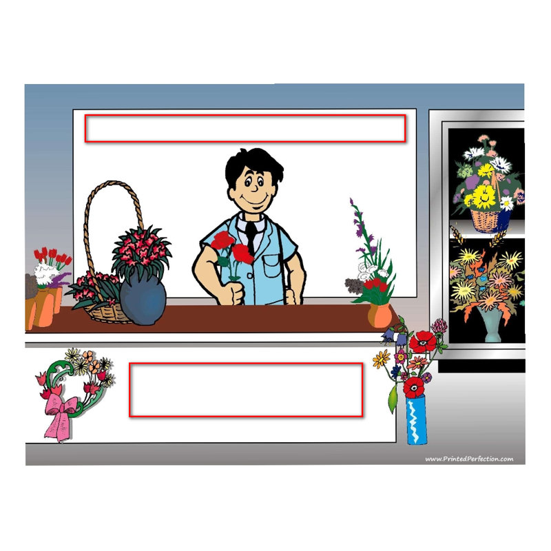 Cadeau de fleuriste personnalisé, H 2,5 po x l 3,75 po x P 1 po, Oui