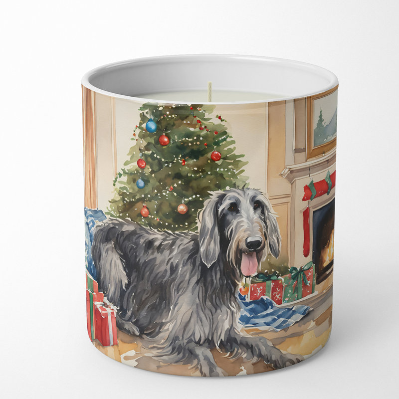 Bougie de Noël parfumée avec support en céramique