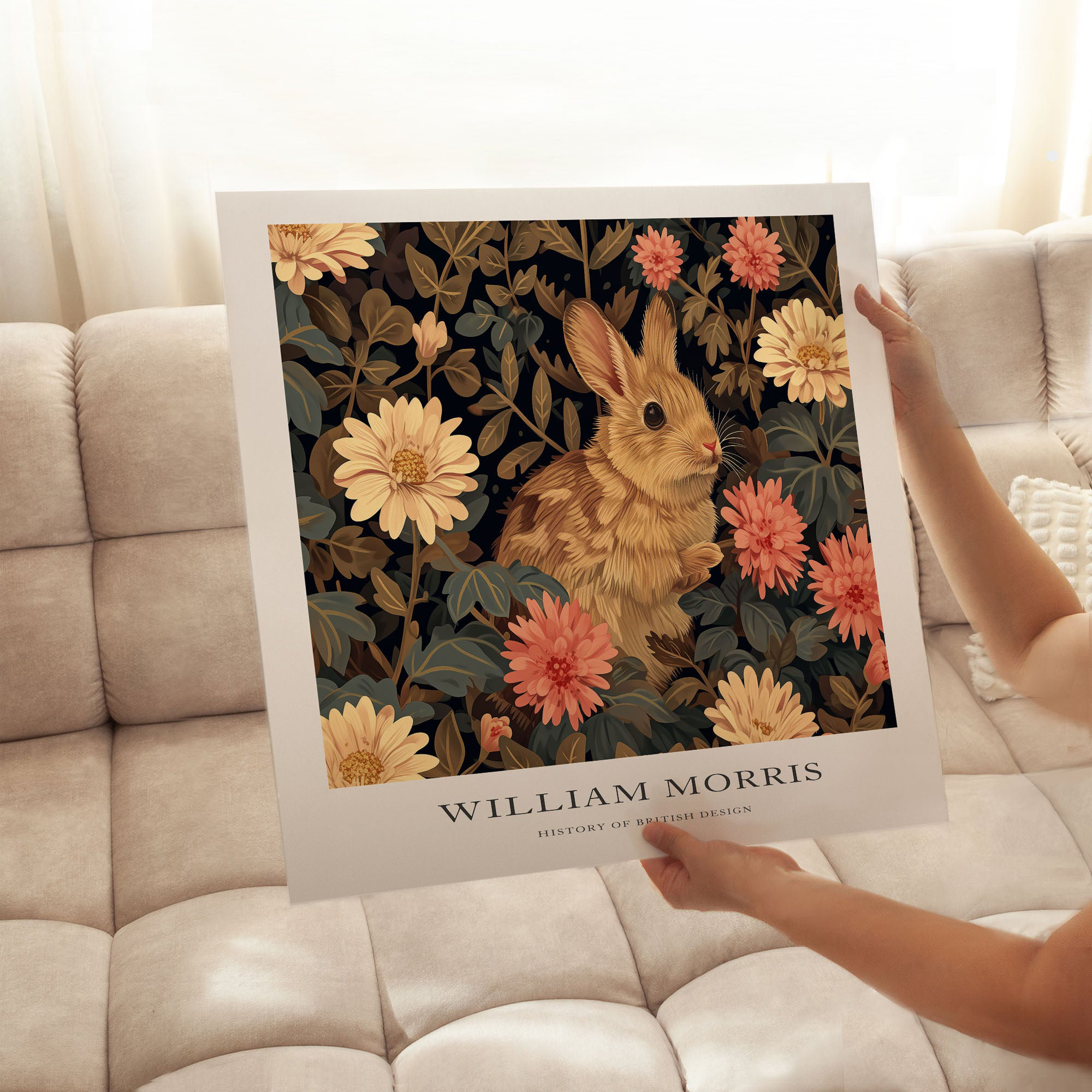 August Grove® Animals William Morris Style Bunny Rabbit III Cottage ...