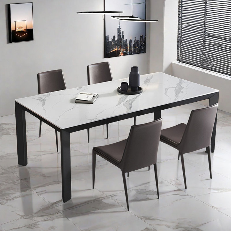 Modern simple home rectangular dining table sets, 29.5"H x 55.1"L x 31.5"W