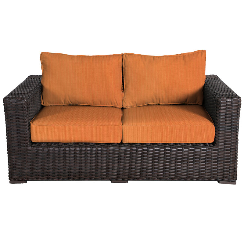 Woodham 65'' Wide Loveseat with Cushions, Tangerine