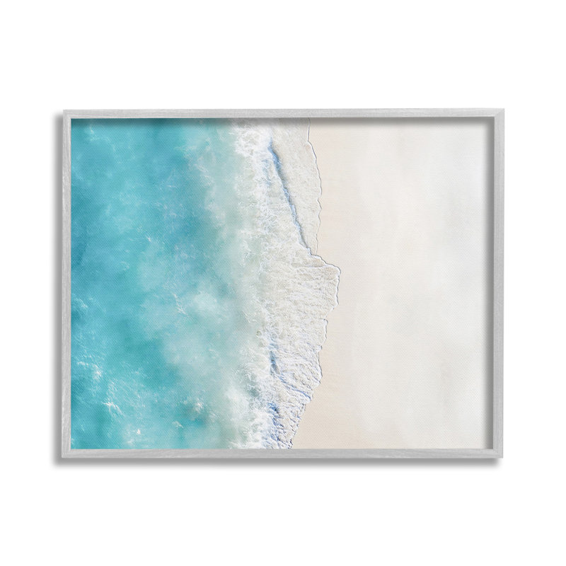 Vue aérienne de la plage Vivid, art de la giclée encadrée par Sissi et Seb, Estampe numérique Farmhouse, H 16 po x l 20 po
