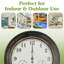 Combinaison de thermomètres d'intérieur et d'extérieur - Horloge murale imperméable de 18 pouces avec température et humidité - Horloge à quartz silencieuse à piles pour le patio ou la piscine de la salle de bain Pure Garden (bronze)-1059188669