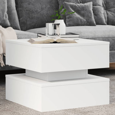 Coffee Table With LED Lights 19.7"X19.7"X15.7"