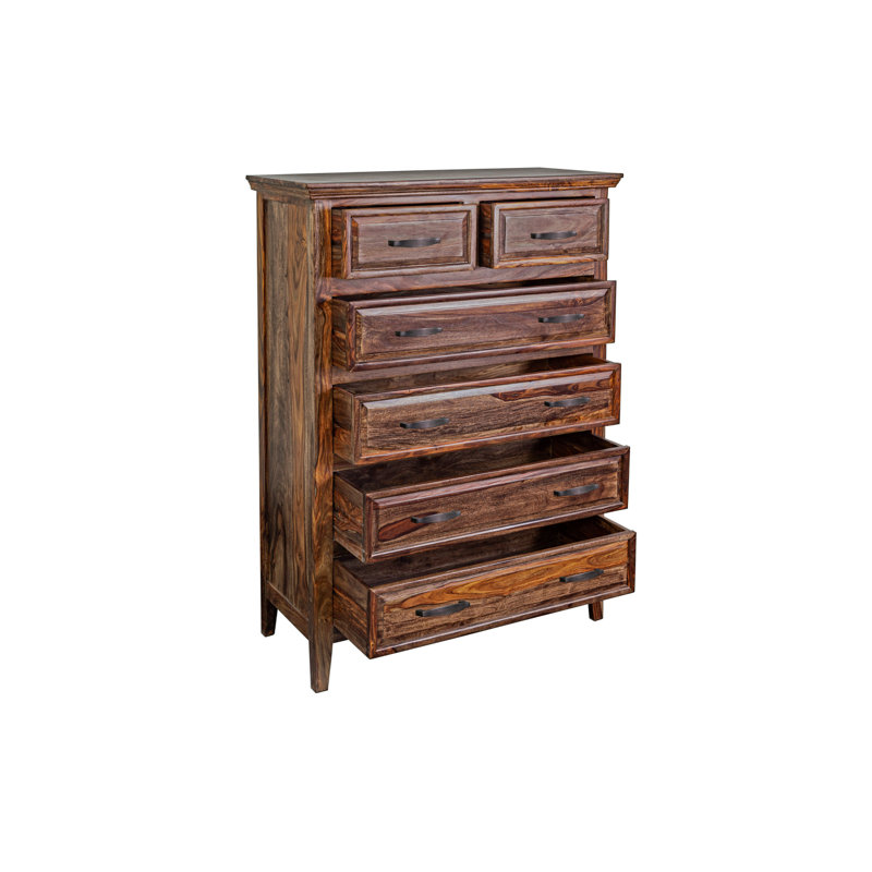 Commode 6 tiroirs Clermont, Brun