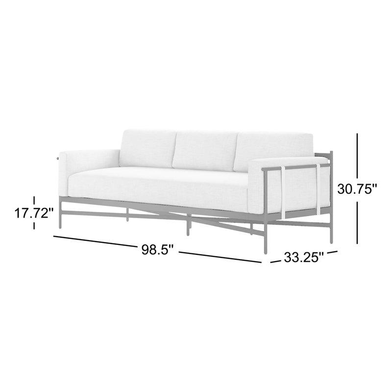 Hearst Outdoor 3 - Seat Patio Sofa, Stone Gray