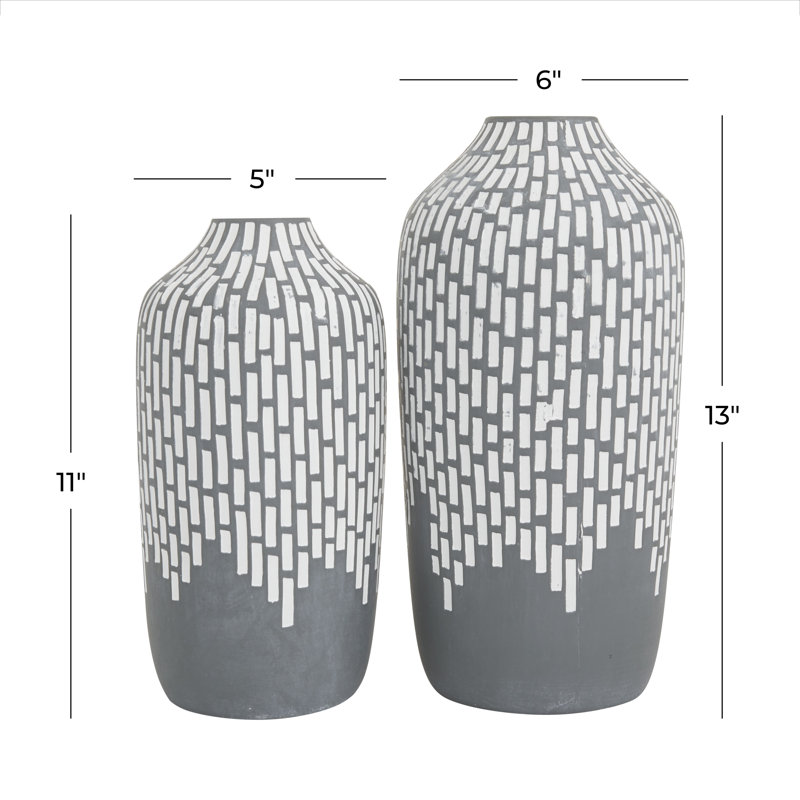 Stoneware Table Vase, 13" H x 5.45" W x 6.4