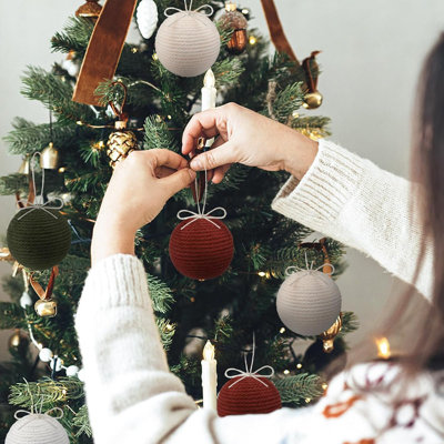 Ensemble de boules de Noël rouges et dorées - décorations suspendues pour arbres de Noël, couronnes, fêtes, mariages, anniversaires et décoration intérieure