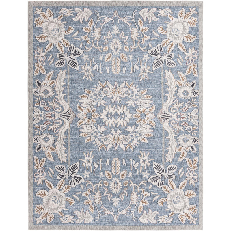 Erica Floral Indoor Rug, Rectangle 5'3" x 8'