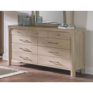 Commode Solano à 9 tiroirs pour chambre à coucher, couleur mangue vieillie