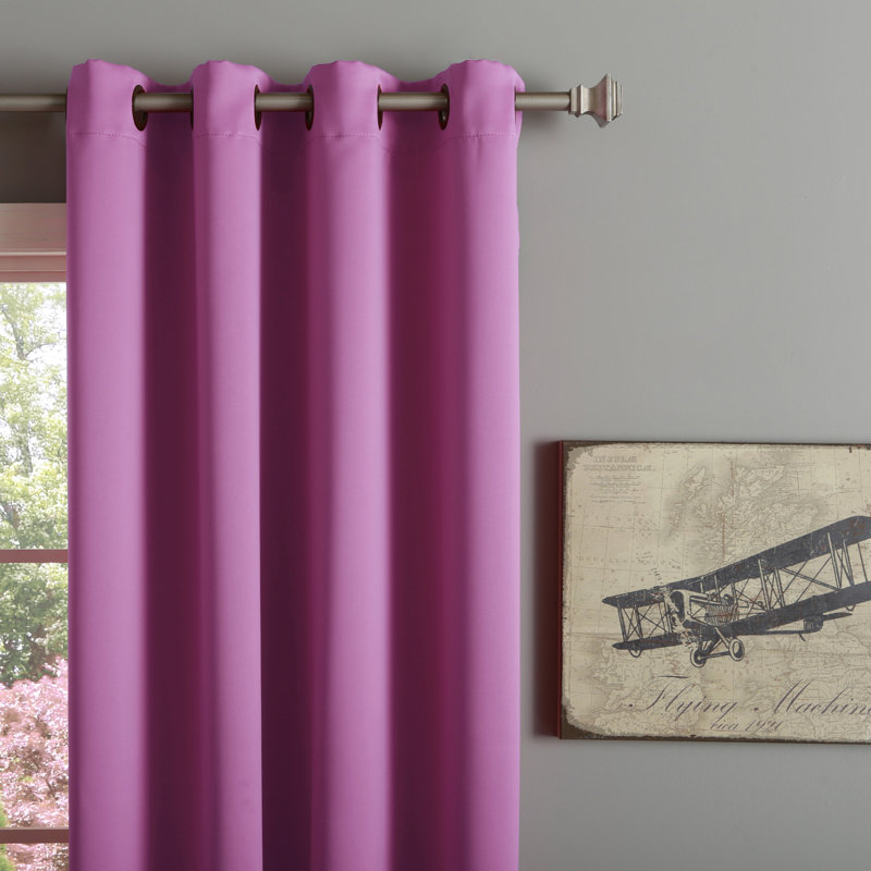 Adina Sevan Solid Thermal Grommet Curtain Panels, 52" W x 84" L, Pink