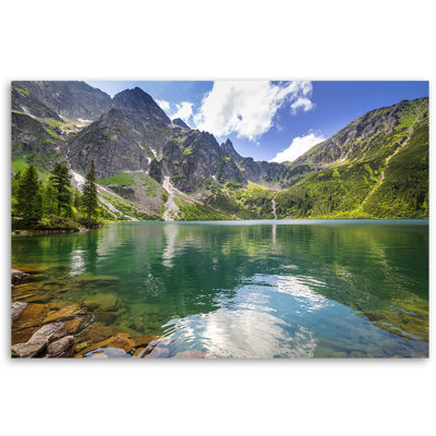 Mountain Lake Trees - No Frame Print on Canvas