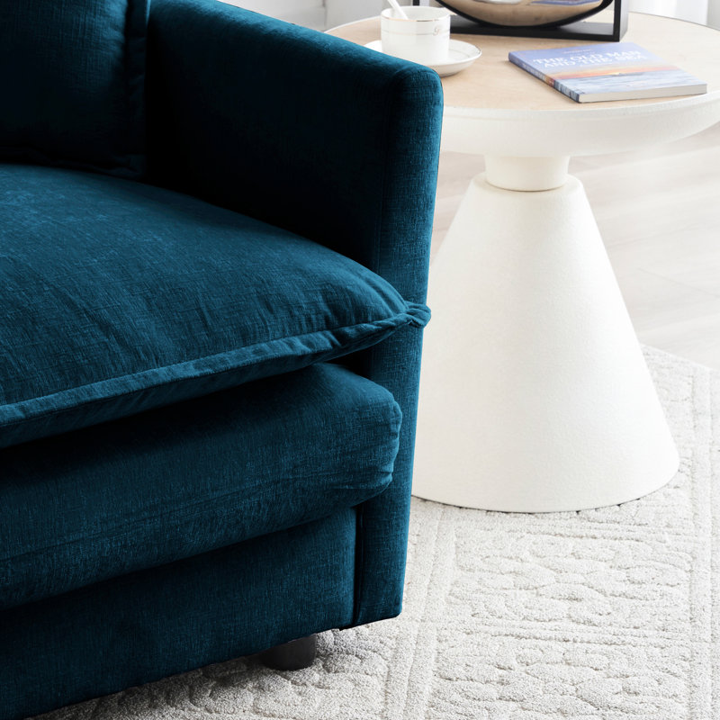 2 en chenille bleue pour le salon. Structure en bois robuste, rembourrage en éponge confortable, canapé de revêtement en tissu respirant, revêtement solide, tissu haut, sièges de détente