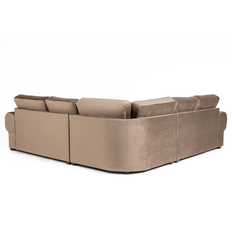Verona Corner Velvet Sofa, Brown