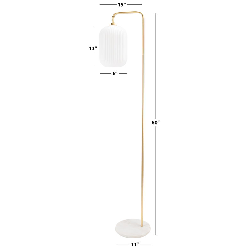 Dyson 60'' Gold/White Arched Floor Lamp