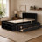 Full Bed with Bookcase Headboard, Under bed Storage Drawers and Bed End Storage Case,Espresso-135401764