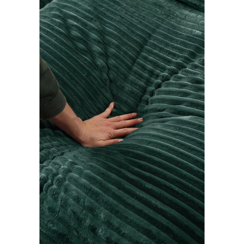 Upholstered Accent Chair, Green Corduroy