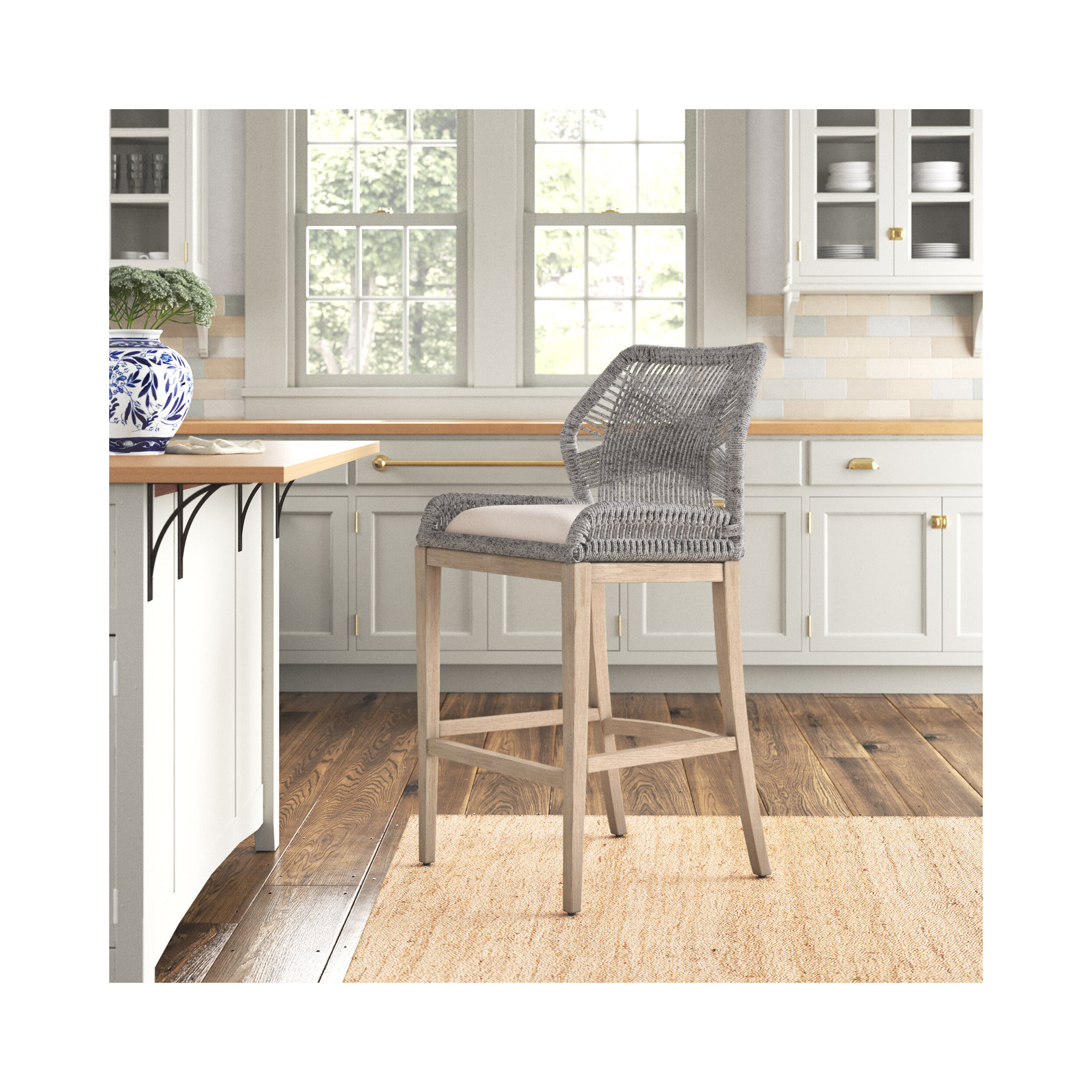 Mitali Bar & Counter Stool, Stone Wash, Sand, Bar Stool (30" Seat Height)