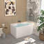 Baignoire autoportante en acrylique blanc brillant de 43 pouces avec trop-plein chromé et bonde escamotable