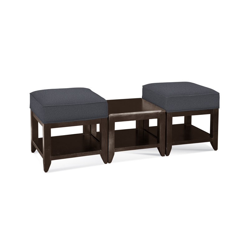 Elements Upholstered Cube Ottoman, Green Performance Fabric; 0851-54, Java