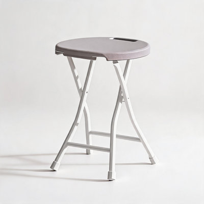 Tabourets pliants pour adultes, chaise pliante portative en métal et en plastique robuste avec poignée, structure en acier robuste, pieds antidérapants, capacité de 600 lb, utilisation intérieure / extérieure
