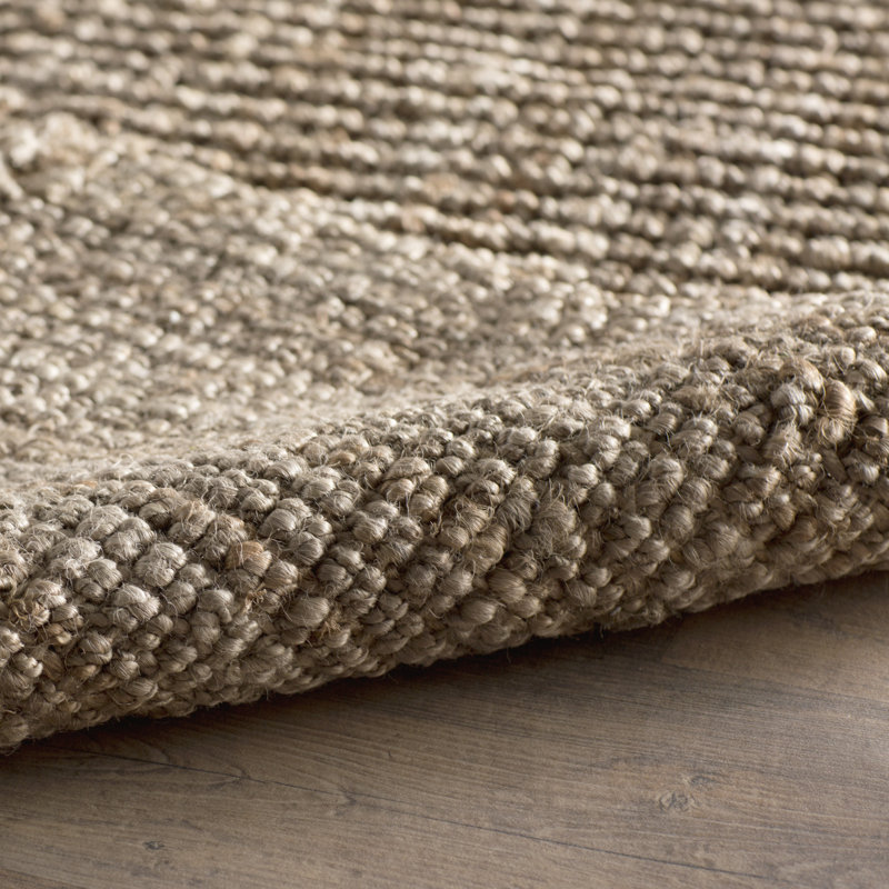 Tapis en jute naturel/gris Alda, Tapis de couloir 2 pi 6 po x 14 pi