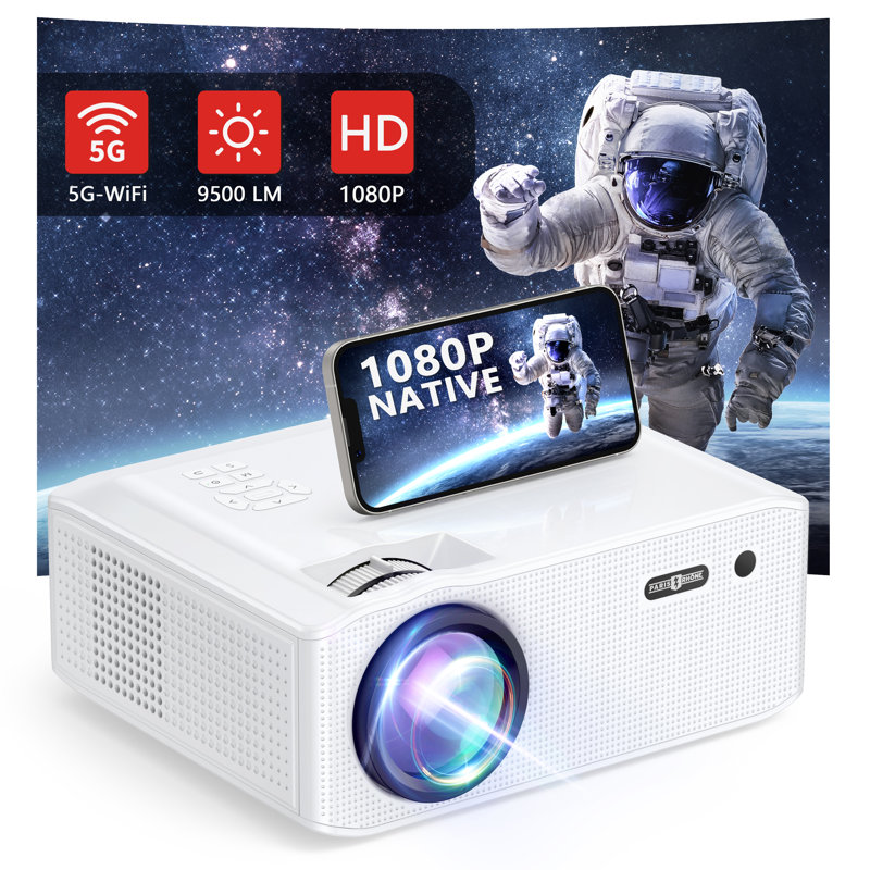 Projecteur avec Wi-Fi et Bluetooth, 5g Wi-Fi Native