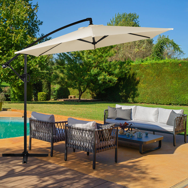 Parasol en porte-à-faux de 110 po, Crème beige