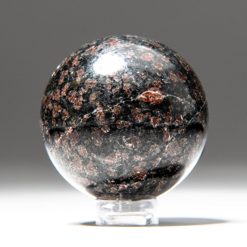 Polished Polychrome Sphere from Madagascar, 3" H x 3" W x 3" D, Brown/Orange
