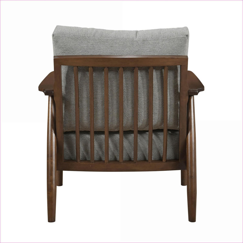 Chaise d'appoint pour adultes gris clair, chaise d'appoint de salon moderne avec structure en bois massif brun noyer, sièges d'appoint pour bureau de chambre à coucher