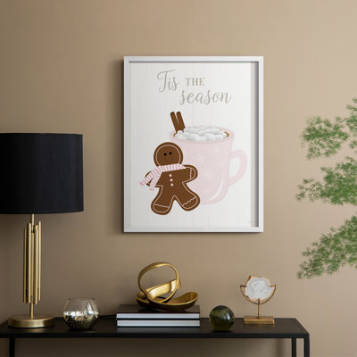 «Gingerbread Hot Cocoa II», reproduction encadrée - bois massif
