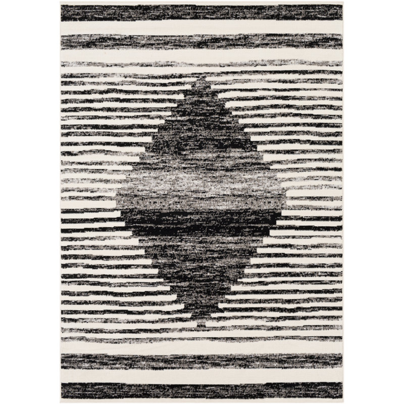 Tapis noir / gris Morton, Rectangle 5 pi x 7 pi
