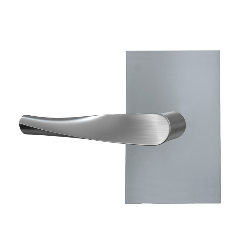 Bravura 935-8 Meridian Dummy Lever on Rectangular Contemporary  Rose in Satin Nickel - LH, Right, Satin Nickel