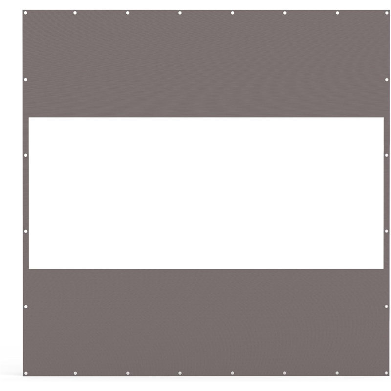 Rideau transparent d'extérieur robuste, Gris, H 95,3 po x l 95,3 po