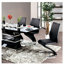 Ensemble de 2 chaises de salle à manger contemporaines, siège noir et base en forme de Z, 2 chaises d'appoint modernes, revêtement en cuir pour la maison-1927374436